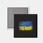 Ich stehe hinter der Ukraine Lustiger ukrainischer Magnet (Vorderseite/Rückseite)