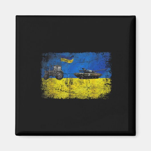 Ich stehe hinter der Ukraine Lustiger ukrainischer Magnet (Vorne)