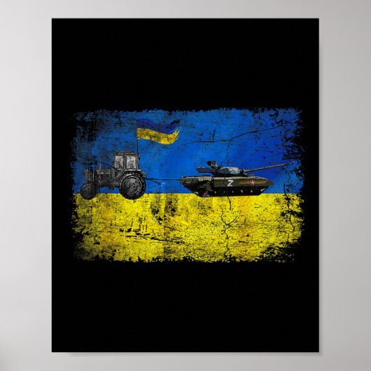 Ich stehe hinter der Ukraine Lustiger ukrainischer Poster (Vorne)
