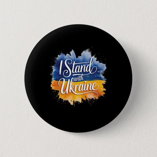 Ich stehe hinter der Ukraine Patriotischer Support Button (Vorderseite)
