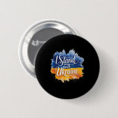 Ich stehe hinter der Ukraine Patriotischer Support Button (Vorne & Hinten)