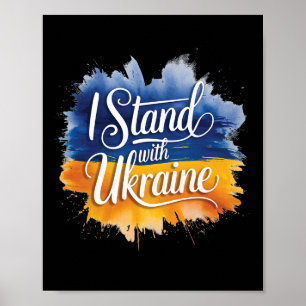 Ich stehe hinter der Ukraine Patriotischer Support Poster