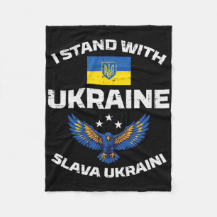 Ich stehe hinter der Ukraine Slava Ukraini Ukraini Fleecedecke