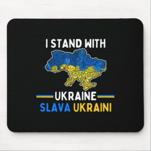 Ich stehe hinter der Ukraine Slava Ukraini Unterst Mousepad