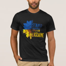 Ich stehe hinter der Ukraine. Sonnenblume Symbol d T-Shirt