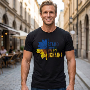 Ich stehe hinter der Ukraine. Sonnenblume Symbol d T-Shirt