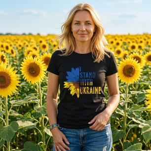 Ich stehe hinter der Ukraine. Sonnenblume Symbol d T-Shirt