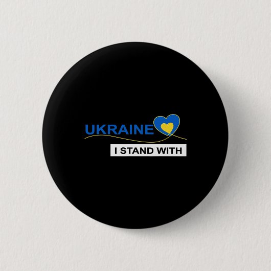 Ich stehe hinter der Ukraine Stopp Krieg Protest U Button (Vorderseite)