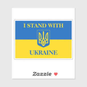 Ich stehe hinter der Ukraine. Ukrainische Flagge u Aufkleber