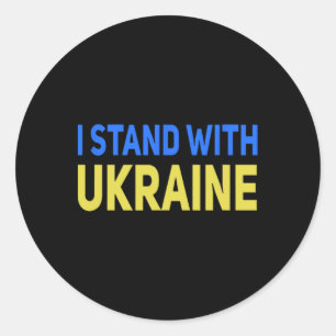 Ich stehe hinter der Ukraine, unterstütze den Frie Runder Aufkleber