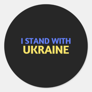 Ich stehe hinter der Ukraine, unterstütze und bete Runder Aufkleber