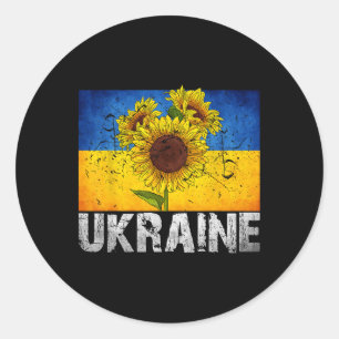 Ich stehe hinter der Ukraine Unterstützer-Sonnenbl Runder Aufkleber