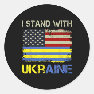 Ich stehe hinter der Ukraine Unterstützung der Ukr Runder Aufkleber