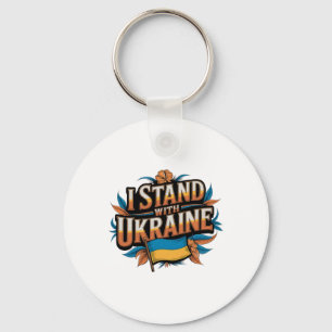 Ich stehe hinter der Ukraine' Vintage patriotische Schlüsselanhänger