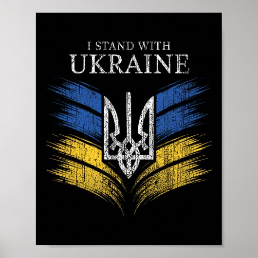 Ich stehe hinter der Ukraine Zeigen Sie Unterstütz Poster (Vorne)