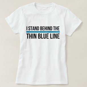Ich stehe hinter dünnen Blue Line T-Shirt