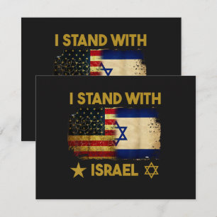 Ich stehe hinter Israel Amerika Flagge Einladung