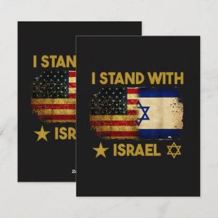 Ich stehe hinter Israel Amerika-Flagge Feiertagskarte