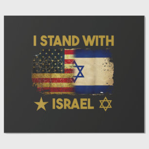 Ich stehe hinter Israel Amerika Flagge Geschenkpapier