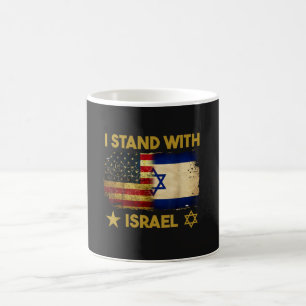 Ich stehe hinter Israel Amerika-Flagge Kaffeetasse