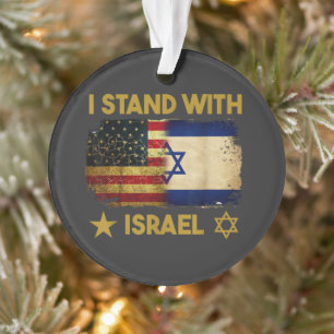 Ich stehe hinter Israel Amerika-Flagge Ornament