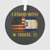 Ich stehe hinter Israel Amerika-Flagge Ornament (Rückseite)