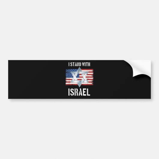 ich stehe hinter Israel Autoaufkleber (Vorne)