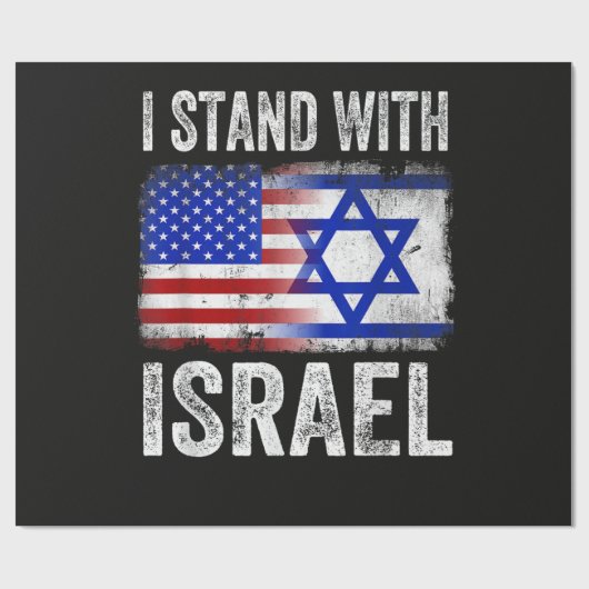Ich stehe hinter Israel Geschenkpapier (Flach)