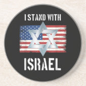 ich stehe hinter Israel  Getränkeuntersetzer (Vorne)