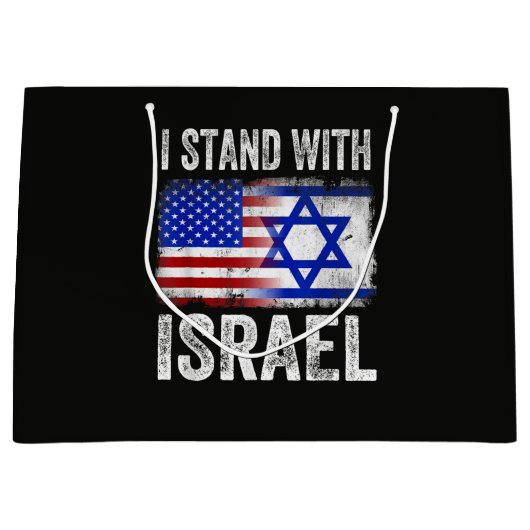 Ich stehe hinter Israel Große Geschenktüte (Vorderseite)