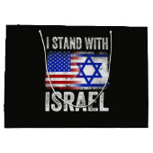 Ich stehe hinter Israel Große Geschenktüte (Rückseite)