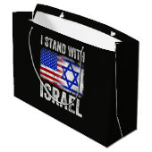 Ich stehe hinter Israel Große Geschenktüte (Rückseite Schrägansicht)