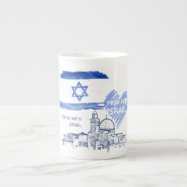Ich stehe hinter Israel. Ich bete für Israel. Porzellantasse
