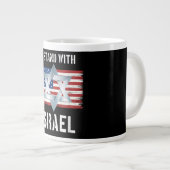 Ich stehe hinter Israel Jumbo-Tasse (Vorderseite Rechts)