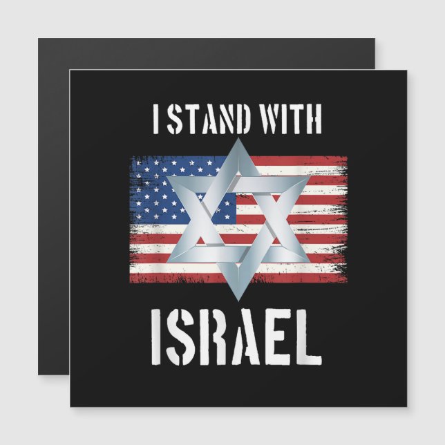 ich stehe hinter Israel Magnetkarte (Vorne/Hinten)
