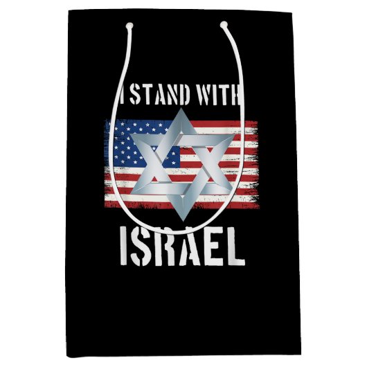 ich stehe hinter Israel Mittlere Geschenktüte (Vorderseite)
