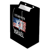 ich stehe hinter Israel Mittlere Geschenktüte (Rückseite Schrägansicht)