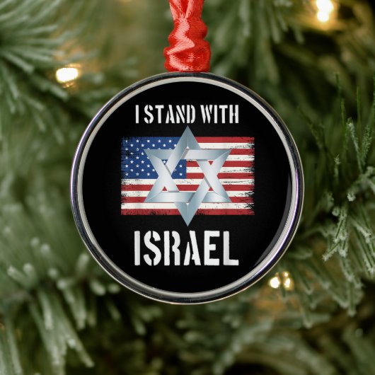 ich stehe hinter Israel Ornament Aus Metall (Baum)