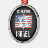 ich stehe hinter Israel Ornament Aus Metall (Links)