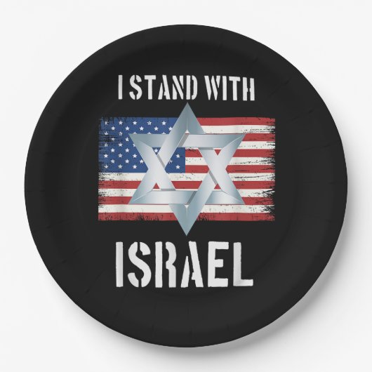 ich stehe hinter Israel  Pappteller (Vorderseite)