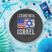 Ich stehe hinter Israel Pappteller (Party)