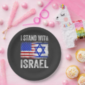 Ich stehe hinter Israel Pappteller (Party)