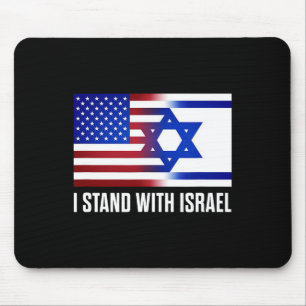 Ich stehe hinter Israel Patrioten T-Shirt USA und Mousepad
