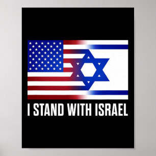 Ich stehe hinter Israel Patrioten T-Shirt USA und Poster
