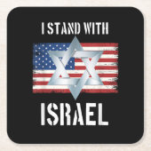 ich stehe hinter Israel Rechteckiger Pappuntersetzer (Vorderseite)