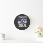 Ich stehe hinter Israel Runde Wanduhr (Zuhause)
