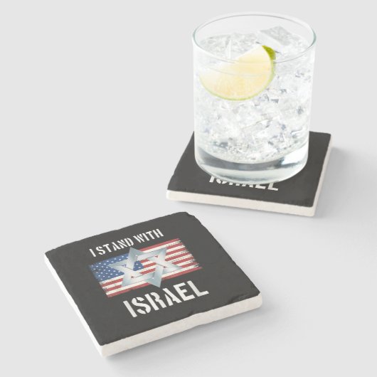 ich stehe hinter Israel Steinuntersetzer (Seitenansicht)