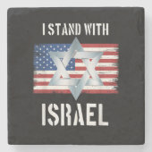 ich stehe hinter Israel Steinuntersetzer (Vorderseite)