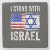 Ich stehe hinter Israel Steinuntersetzer (Vorderseite)