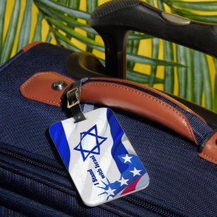 Ich stehe hinter Israel Unterstützung für die jüdi Gepäckanhänger